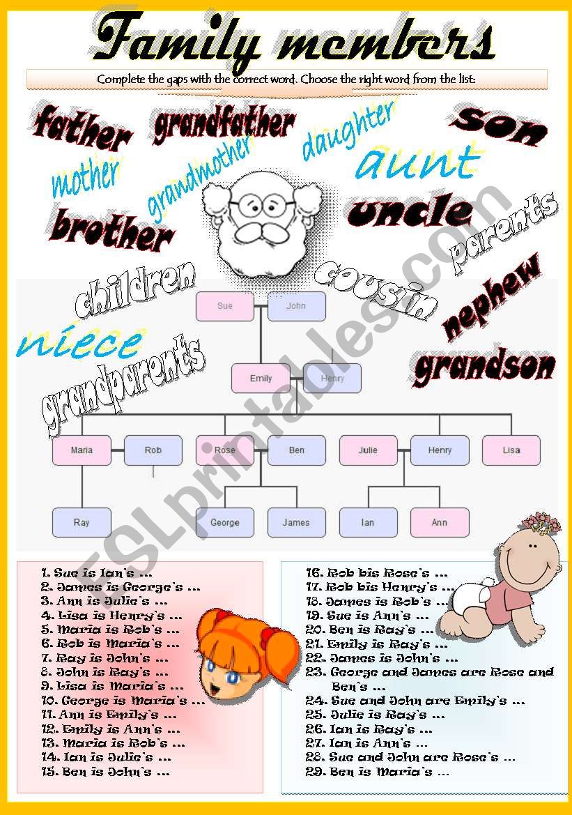 FAMILY TREE worksheet