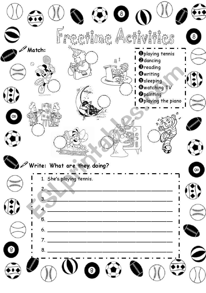 Freetime Activities worksheet