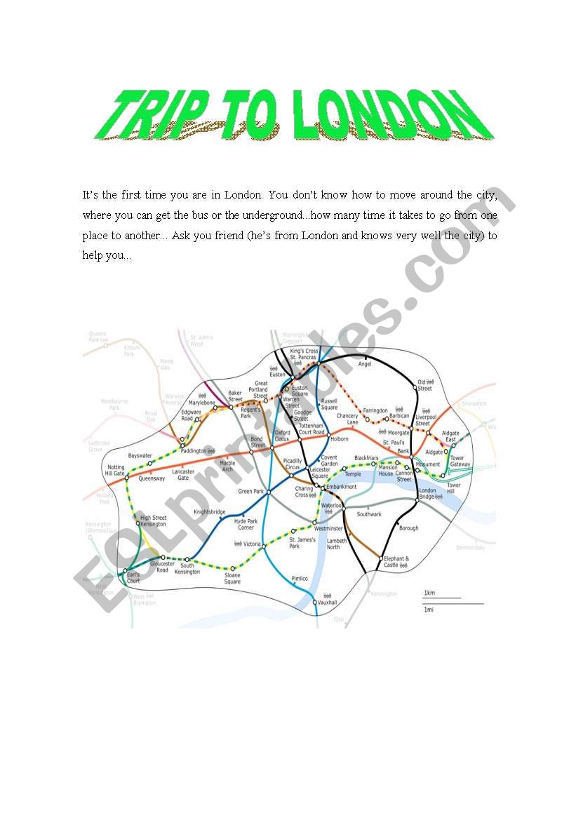 Trip to London part 2 worksheet