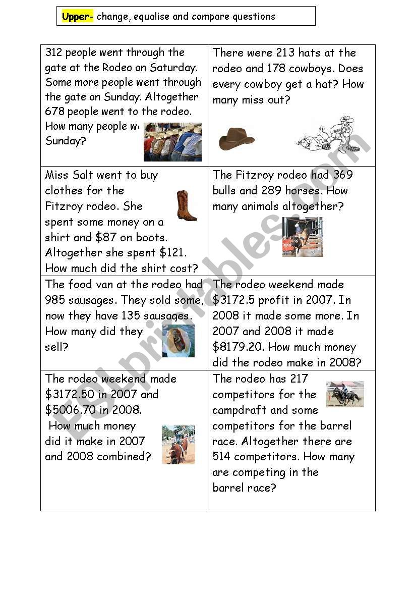 Operate problems- addition and subtraction