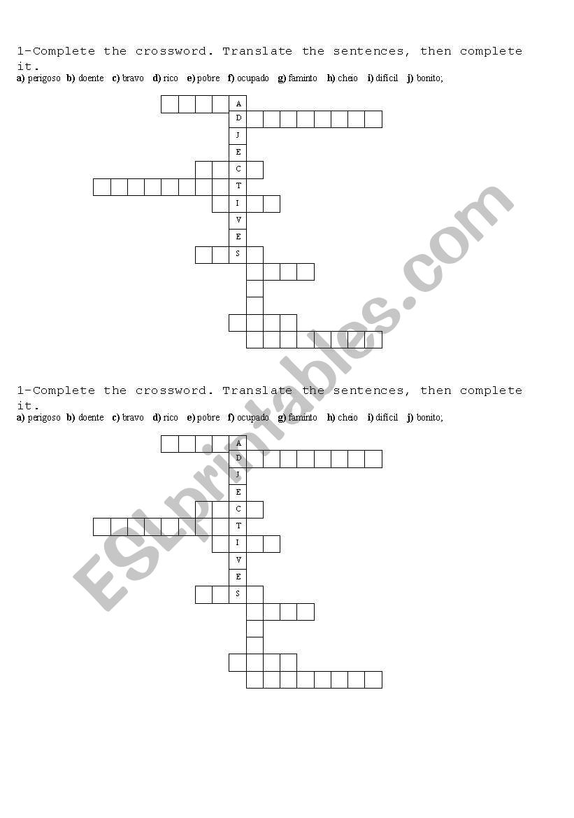 adjectives worksheet