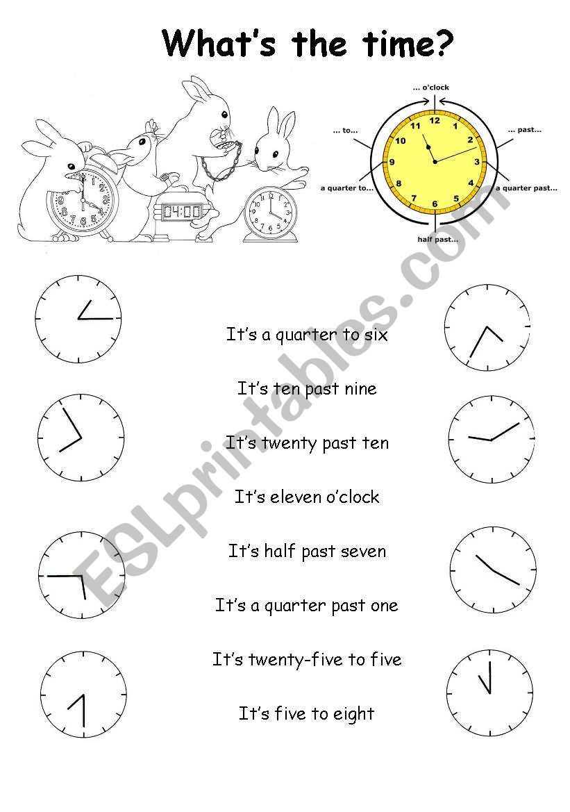 Whats the time worksheet