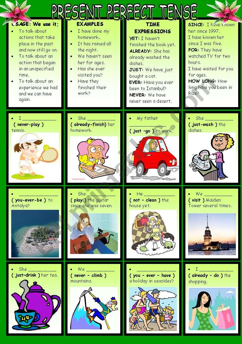 PRESENT PERFECT TENSE worksheet