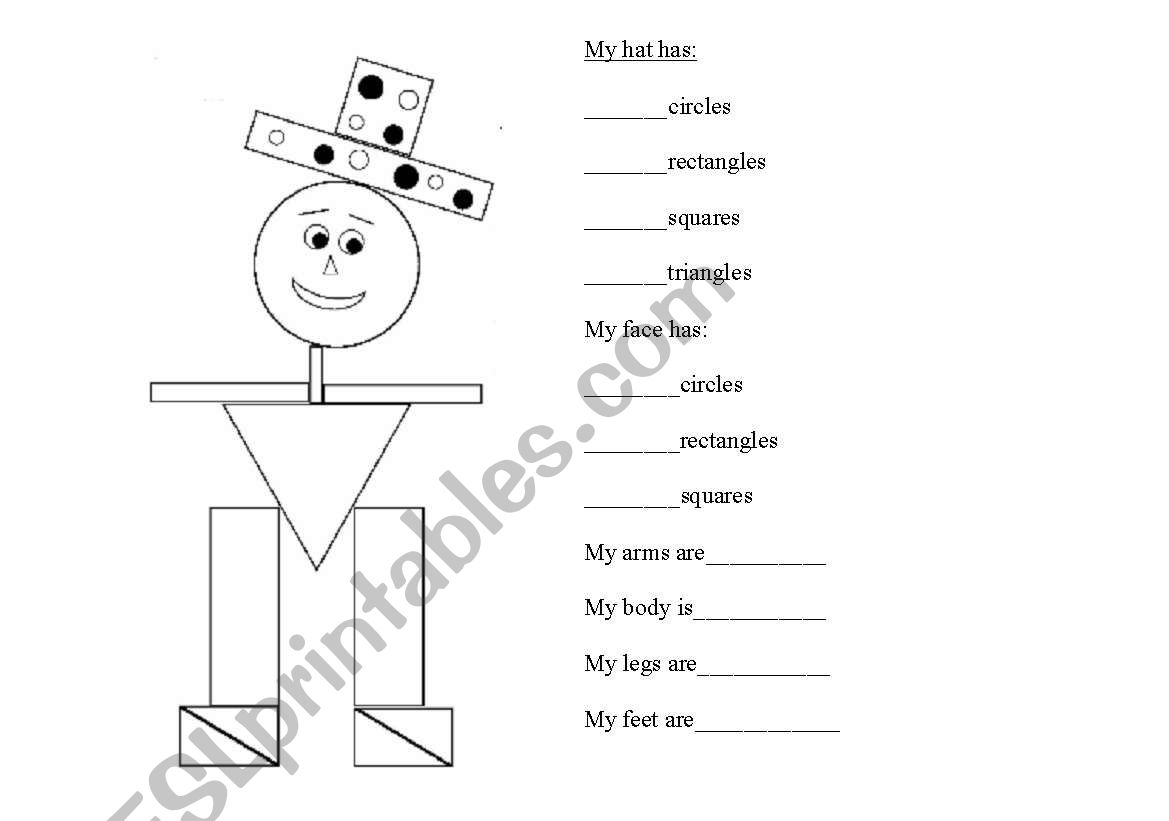 shape man worksheet