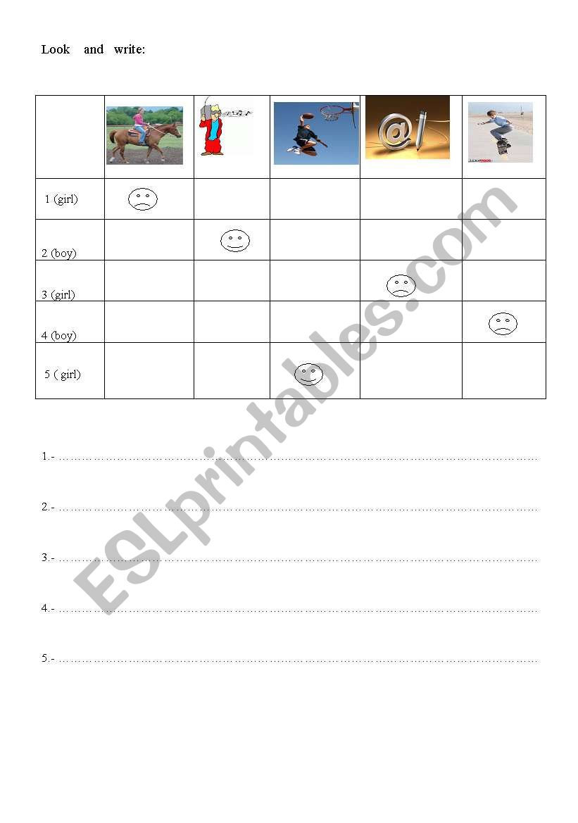 LOOK AND WRITE part 1 worksheet