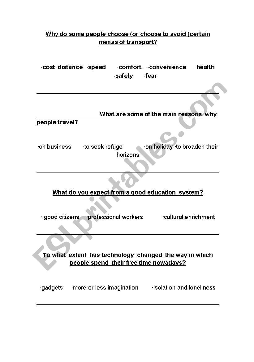 conversation worksheet