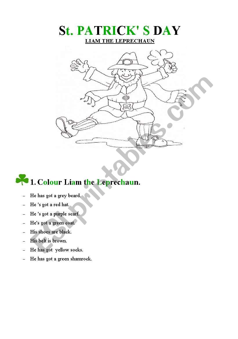 St. Patricks Day  THE LEPRECHAUN Description