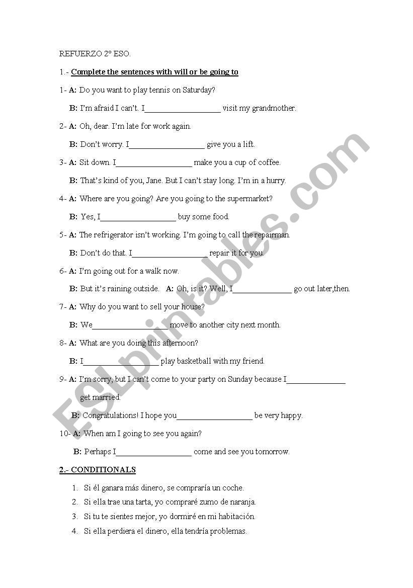 REVISION ACTIVITIES worksheet