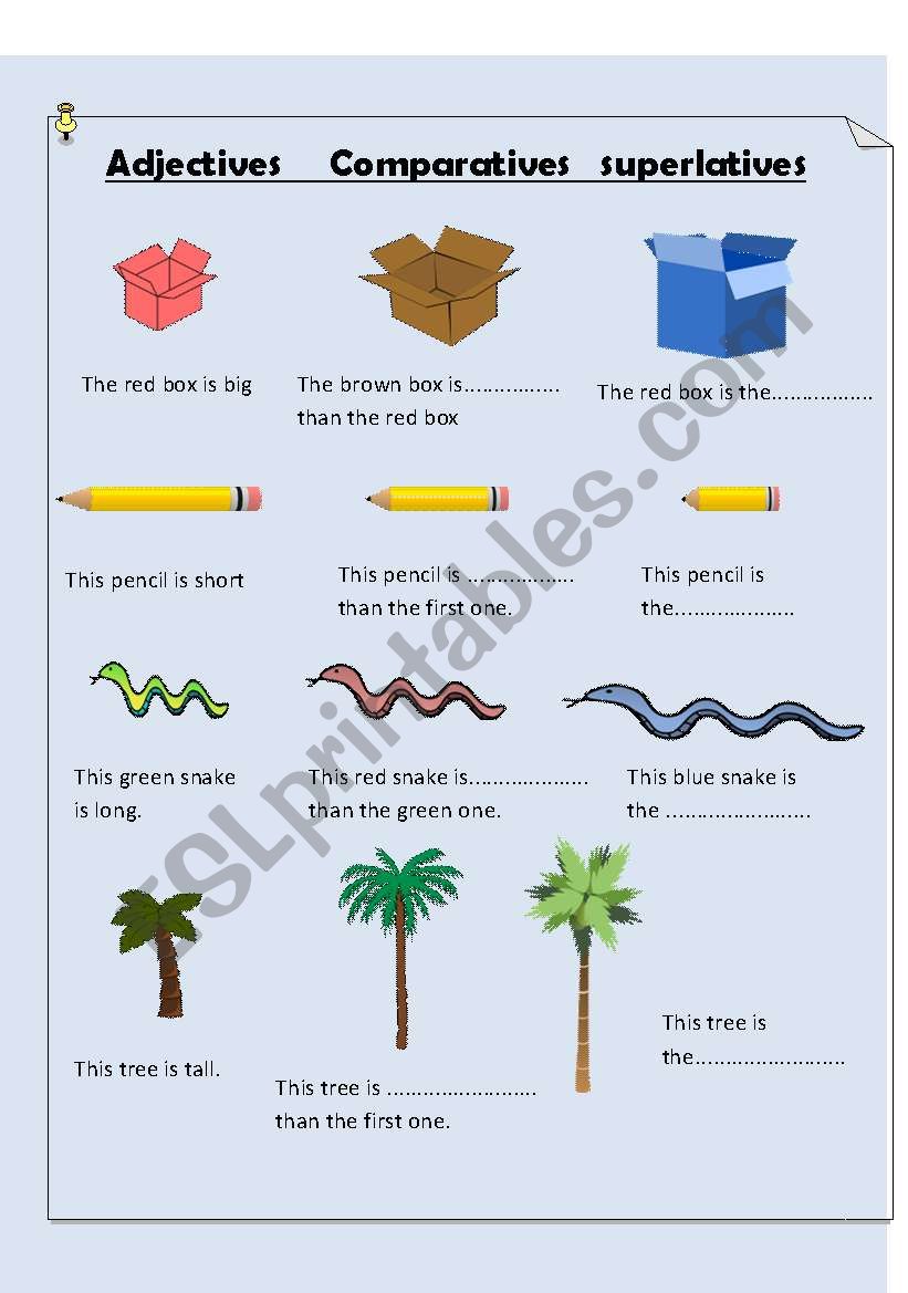 comparative and superlatives worksheet