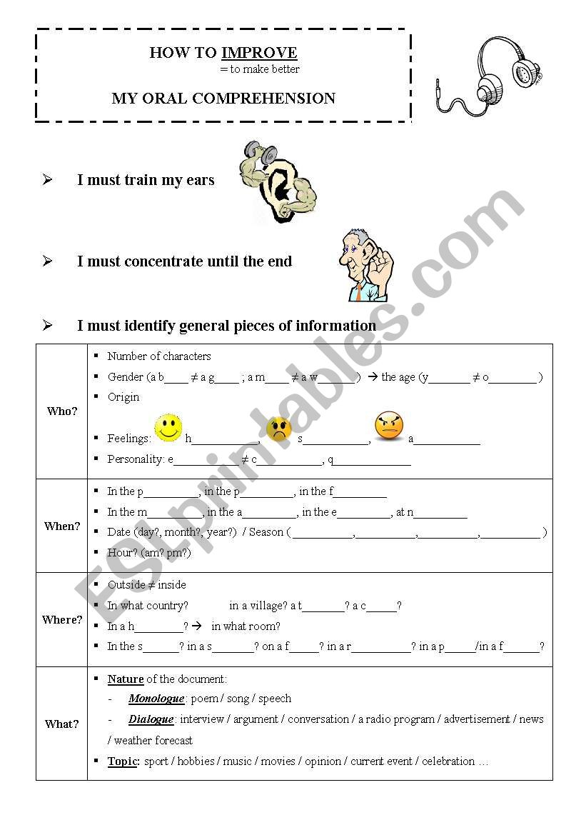 Methods : How to improve my oral comprehension 