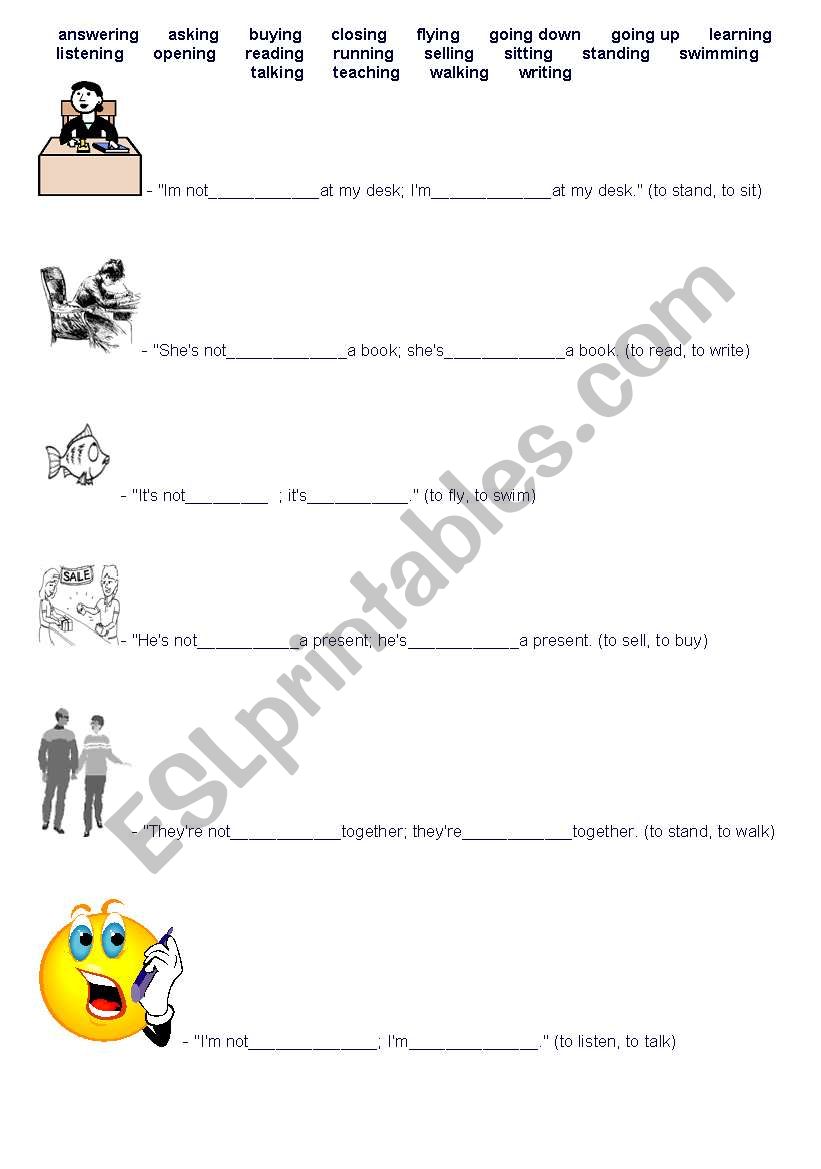 Present Continuous (Easy) Worksheet
