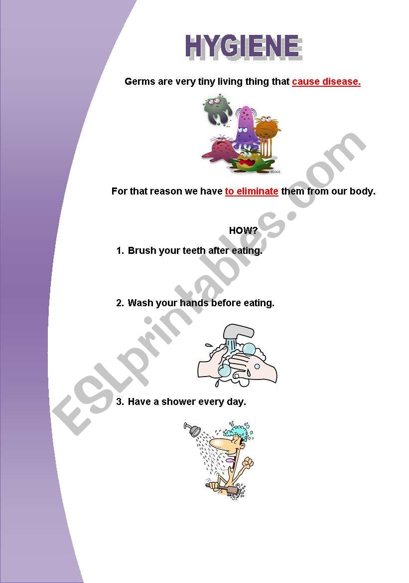 Hygiene worksheet