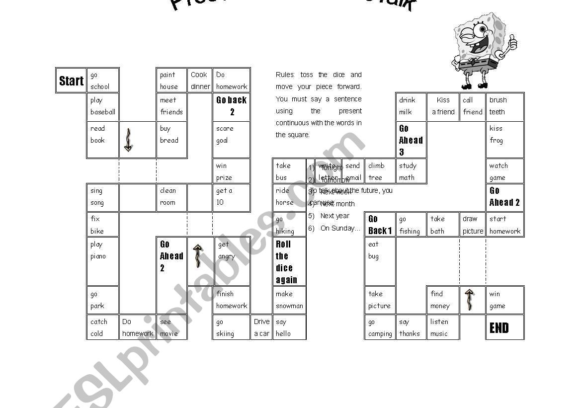 present continuous talk worksheet