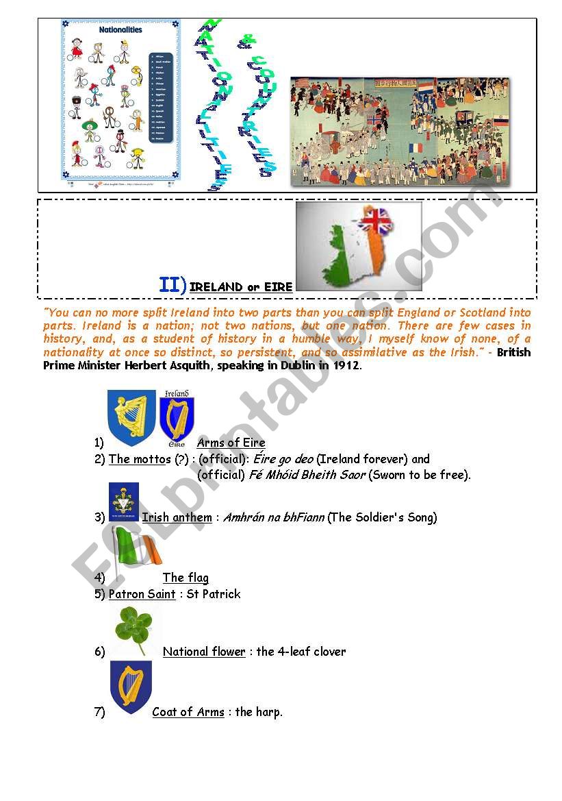 independent Ireland worksheet