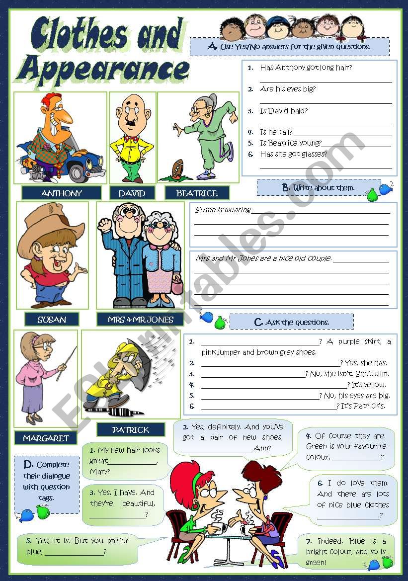 CLOTHES & APPEARANCE worksheet