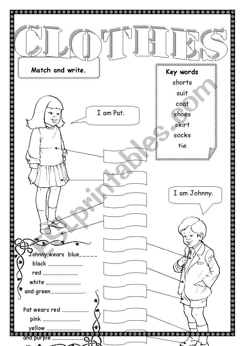 clothes worksheet