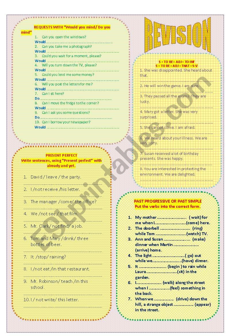 REVISION worksheet