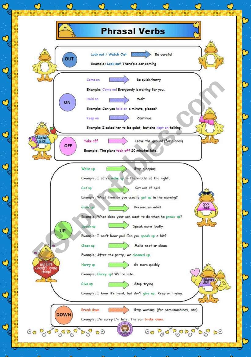 Phrasal Verbs Poster worksheet