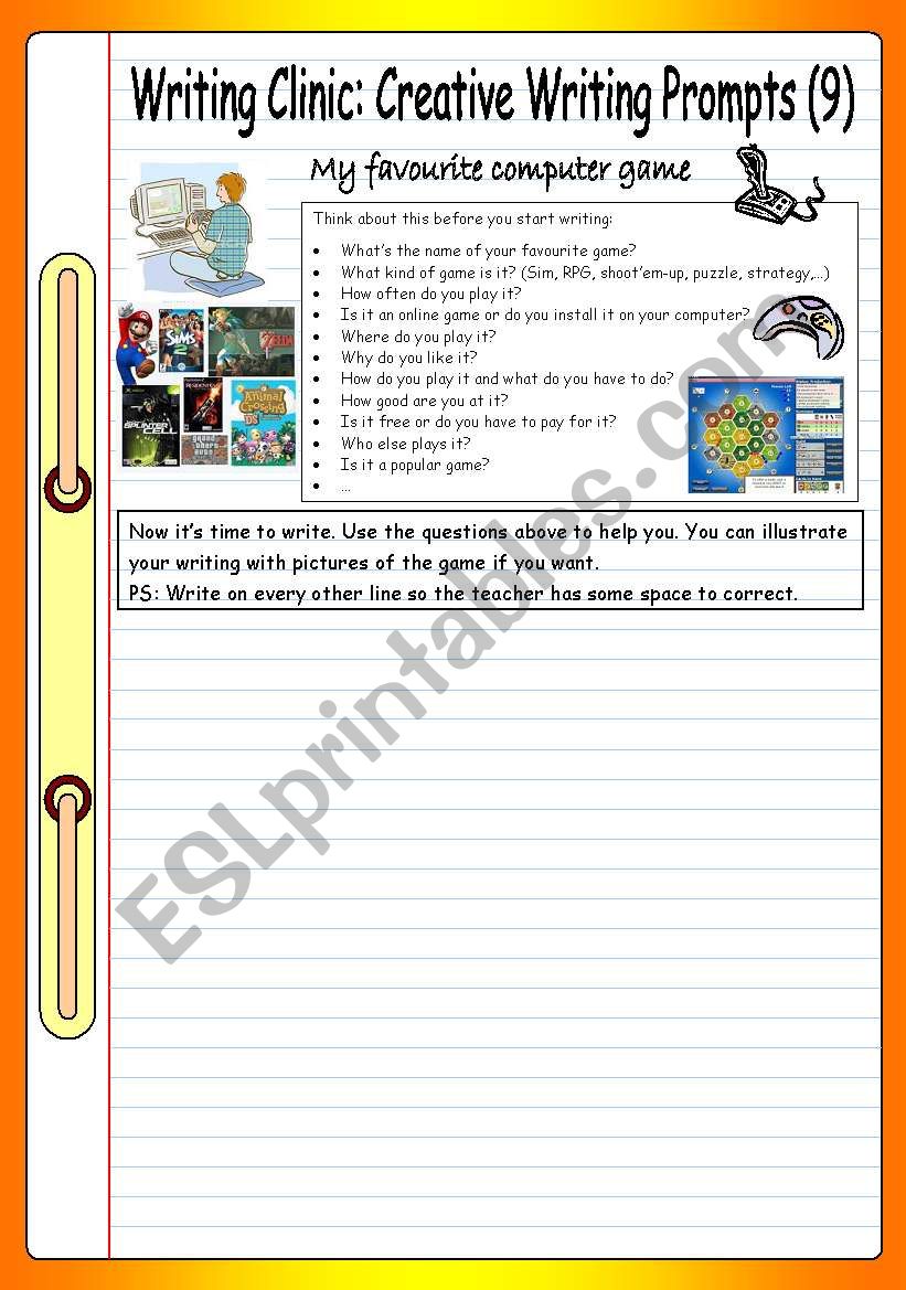 Writing Clinic - Creative Writing Prompts (10) - My favourite computer game