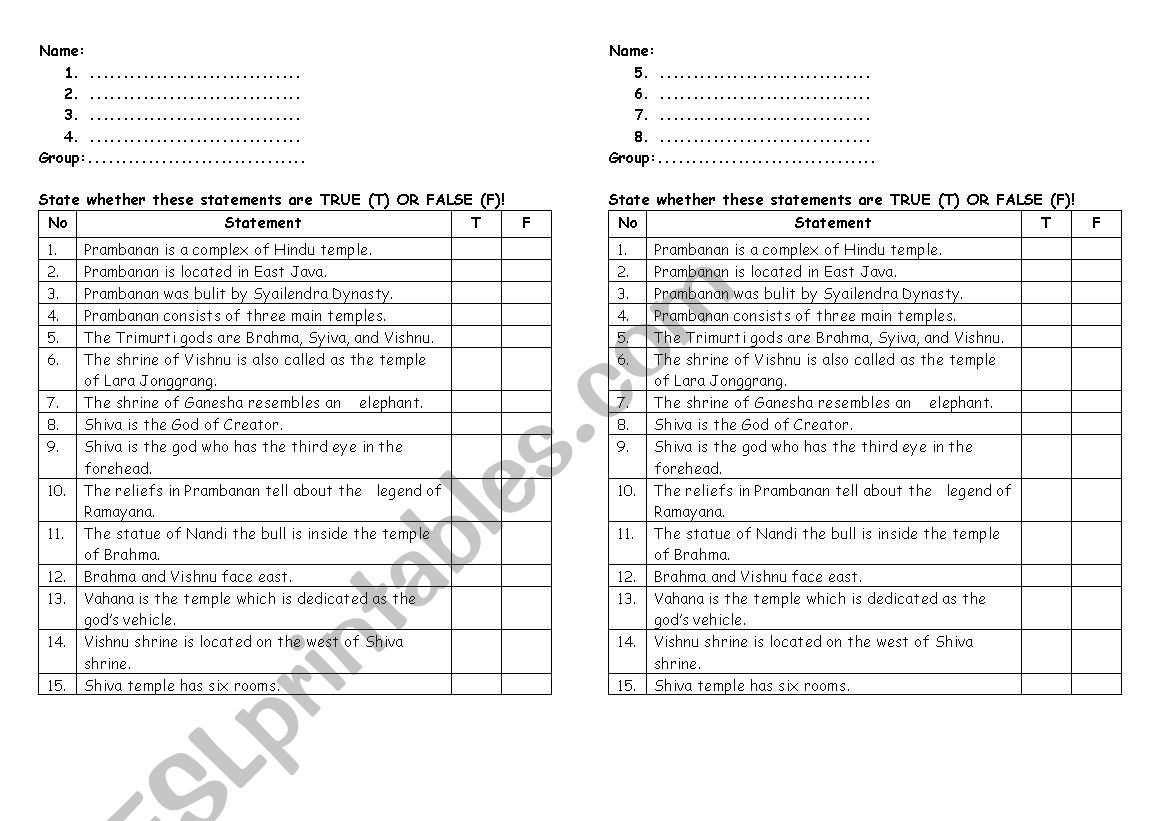 Field Trip Sheet worksheet