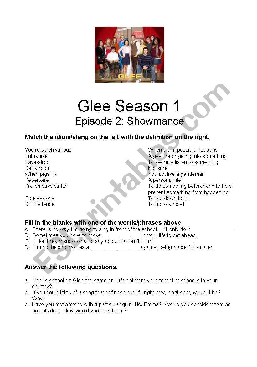 English worksheets: Glee Gold Digger Song