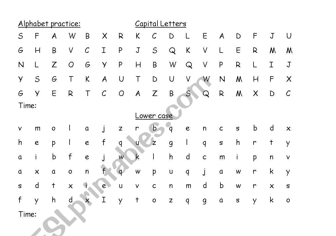 Alphabet practice worksheet