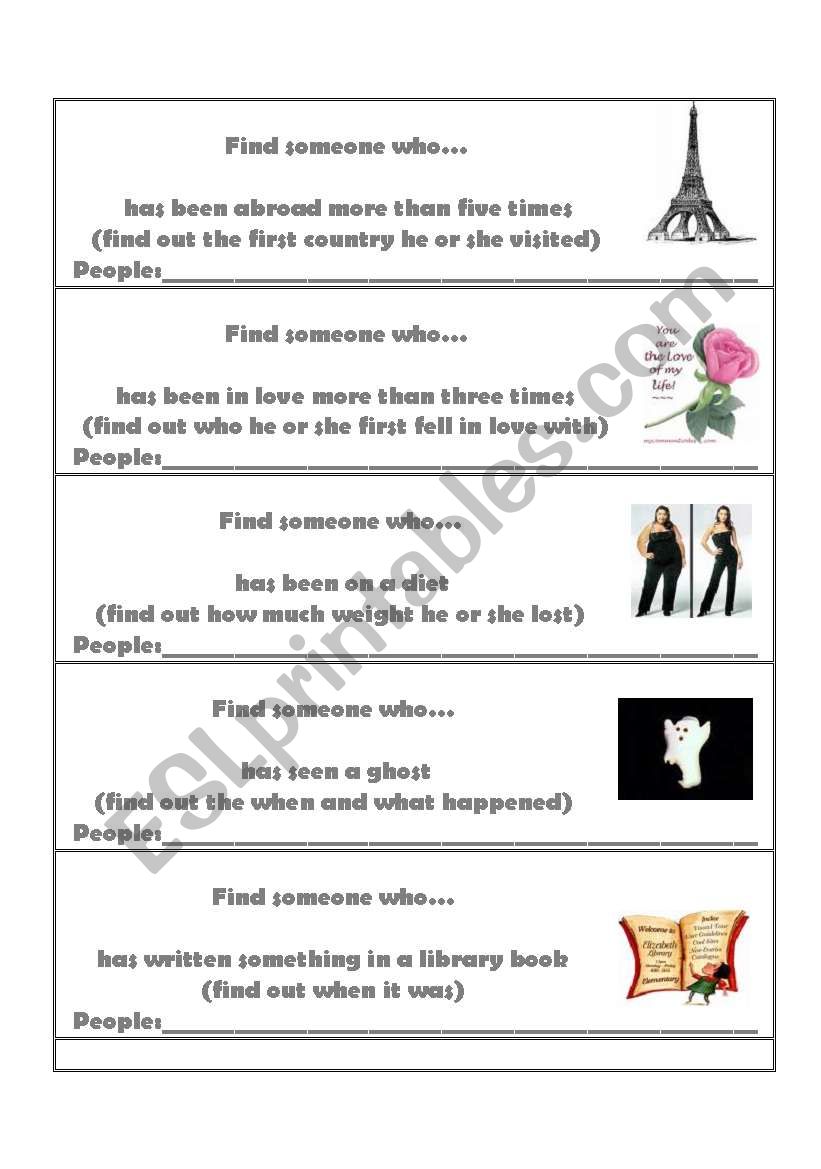 Fing who Present Perfect worksheet