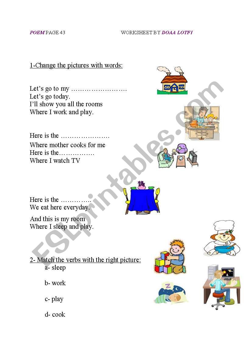 a poem worksheet