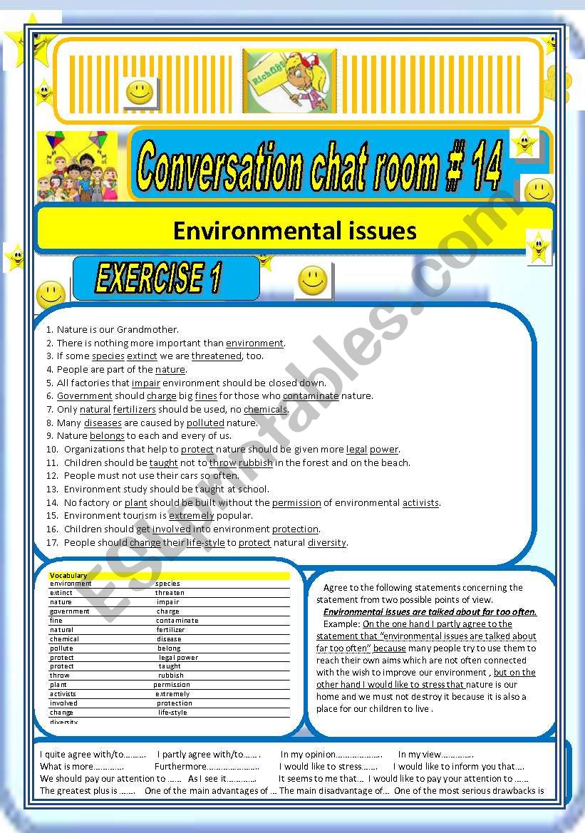 Conversation Chat Room #14 Environmental Issues