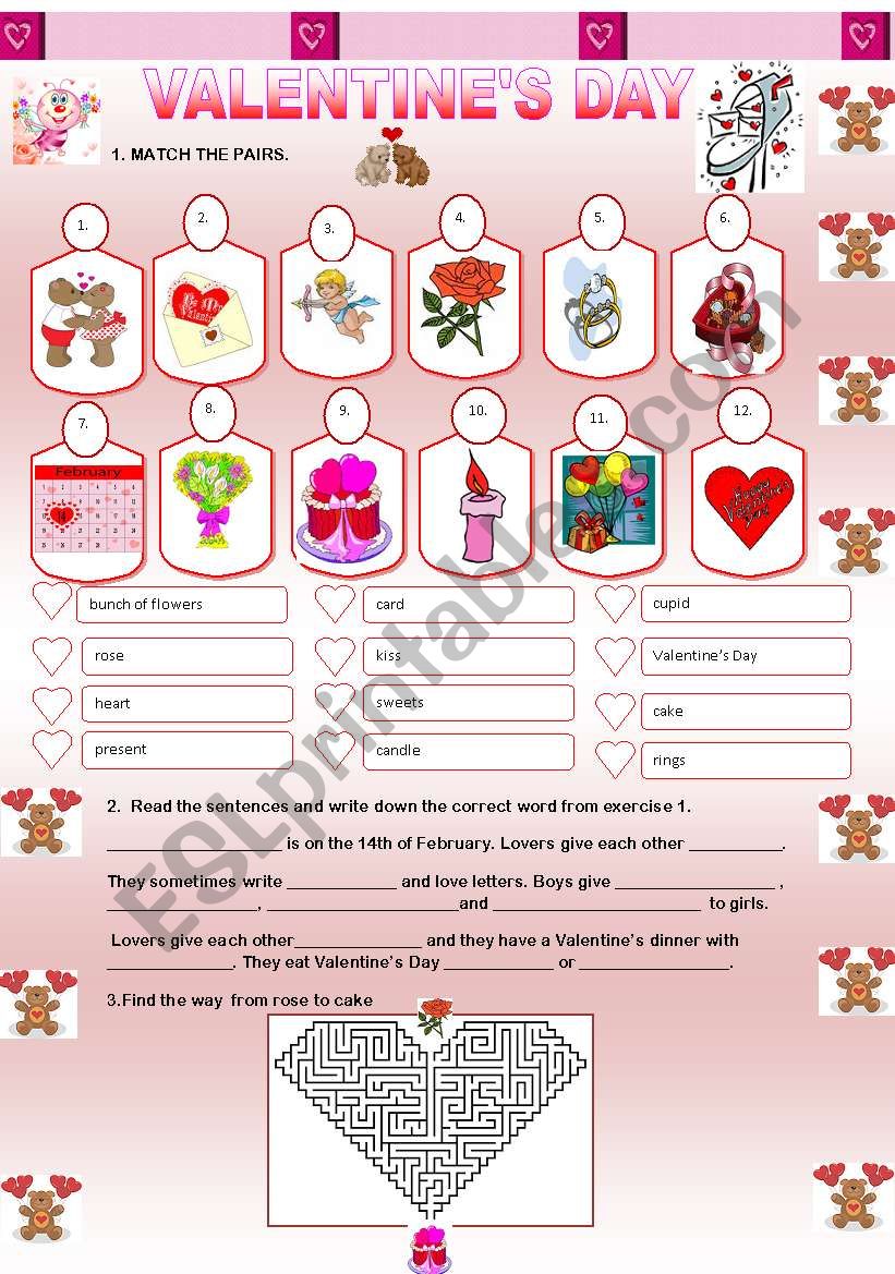 Valentines Day worksheet