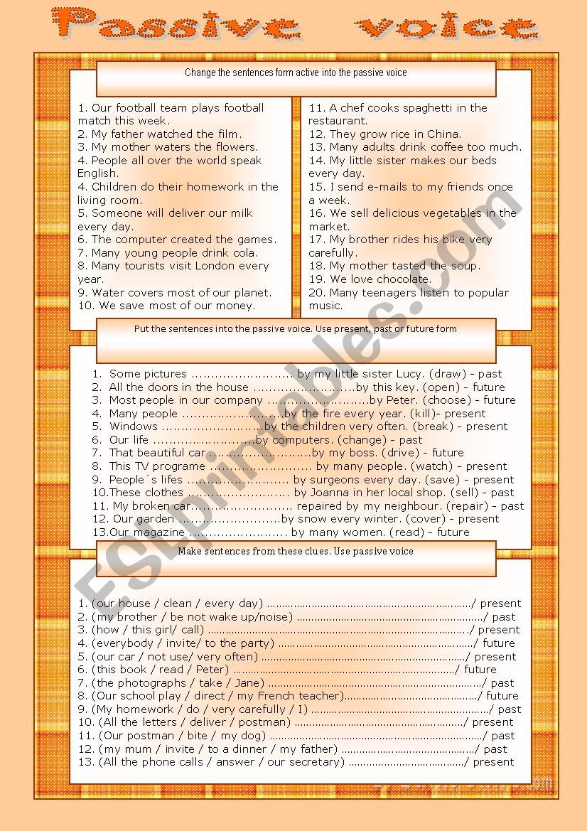 PASSIVE VOICE practice worksheet