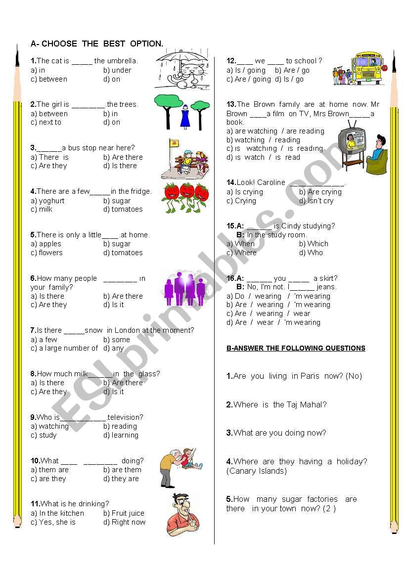 TEST FOR BEGINNERS worksheet