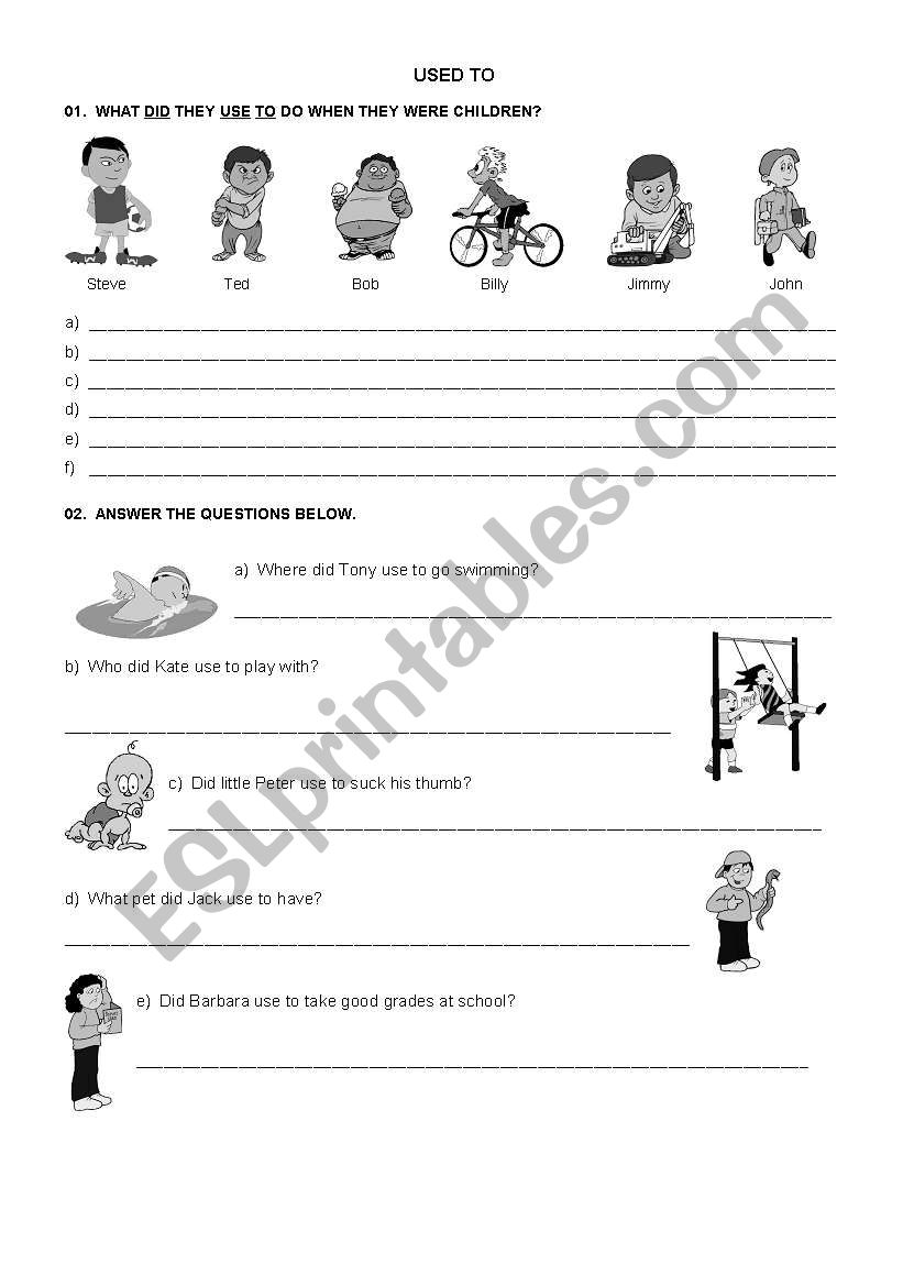 Used to worksheet