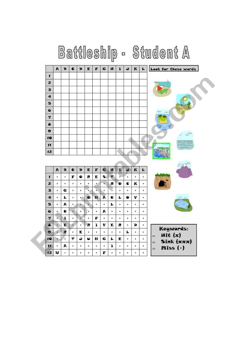 Battleship - Nature worksheet