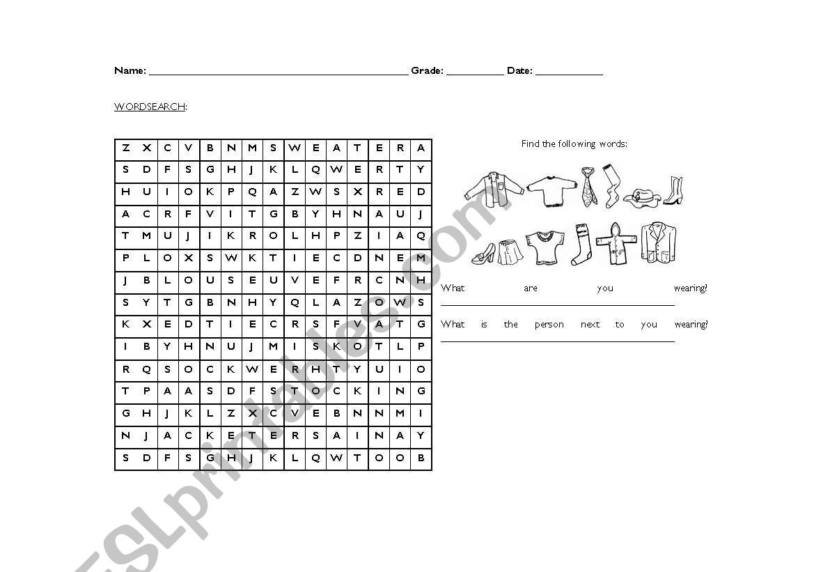 Soup worksheet