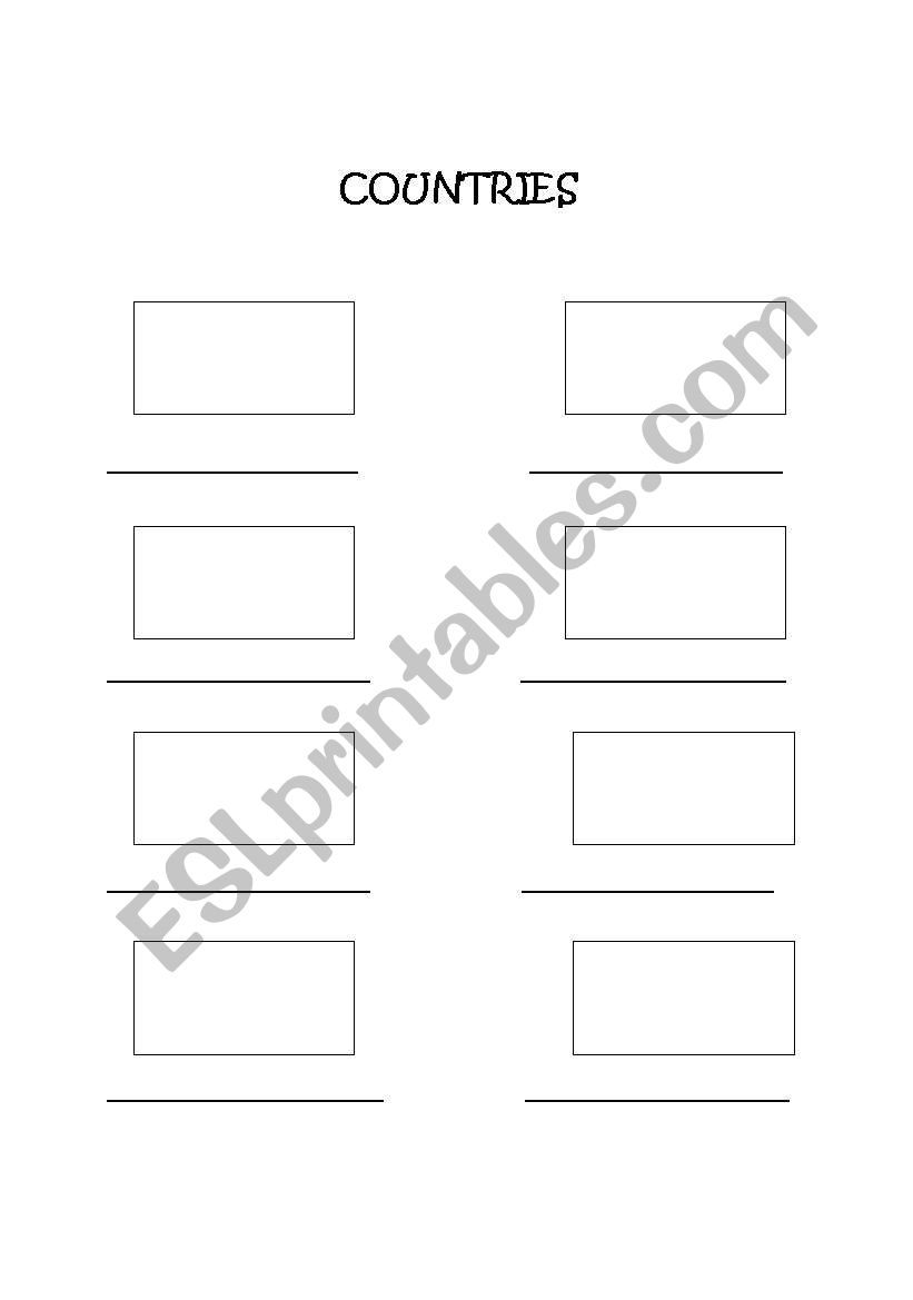 countries worksheet