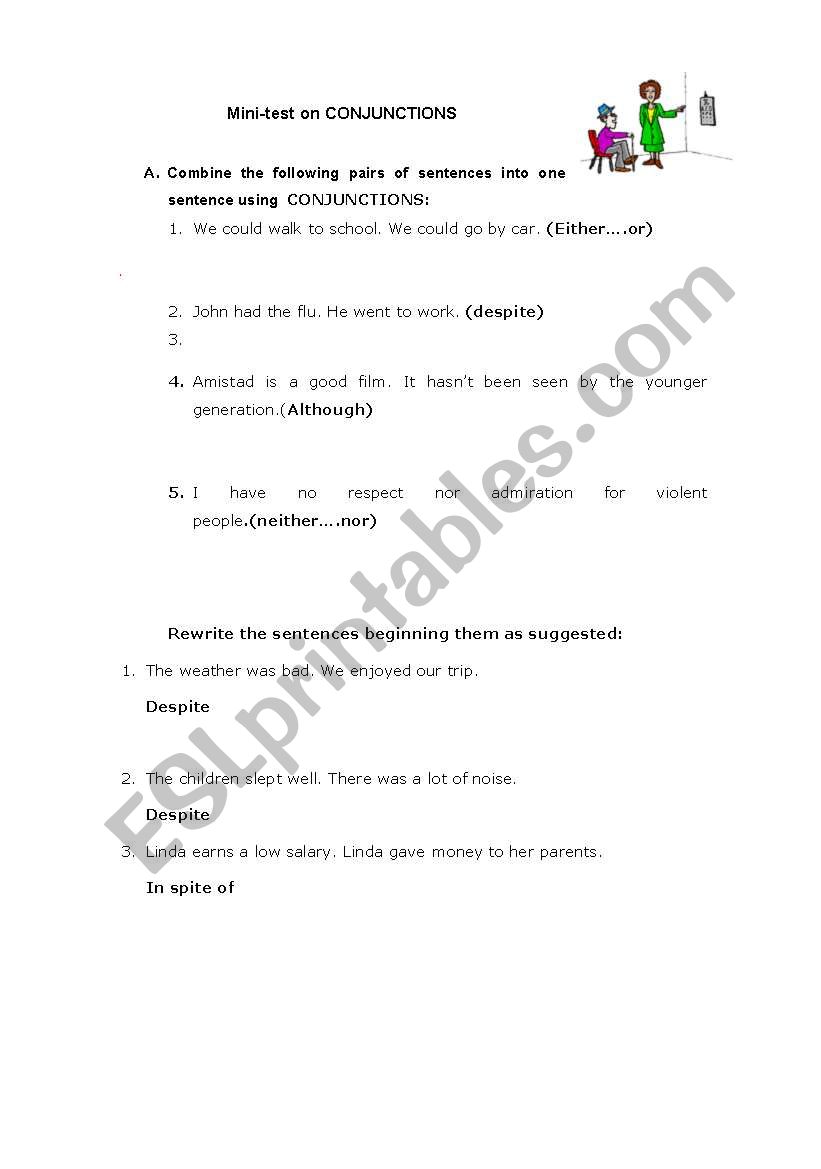 Conjunctions worksheet