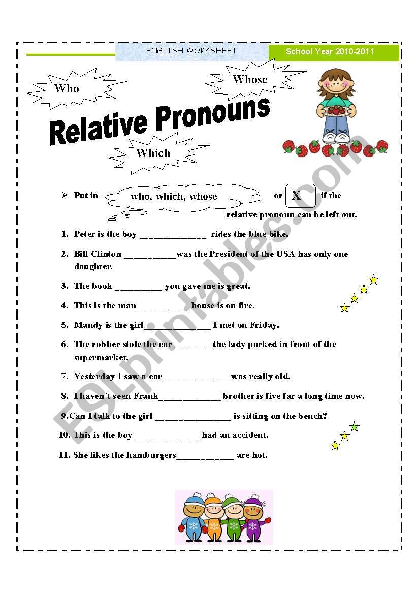 Relative Pronouns  worksheet