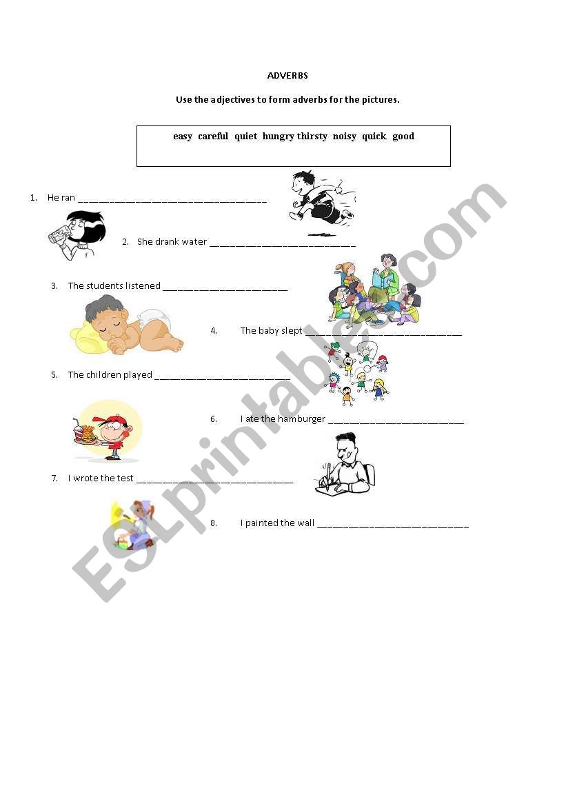 adverbs worksheet