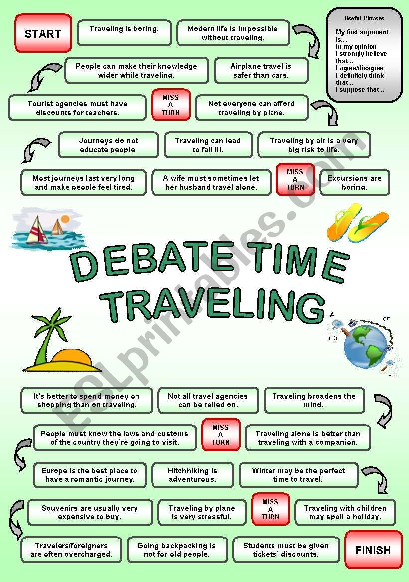 DEBATE TIME TRAVELING worksheet