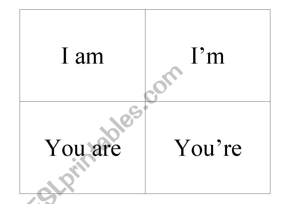 Verb Be-Memory cards worksheet