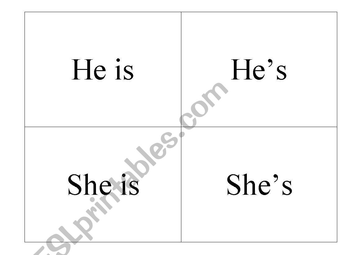 Verb Be- Memory cards worksheet