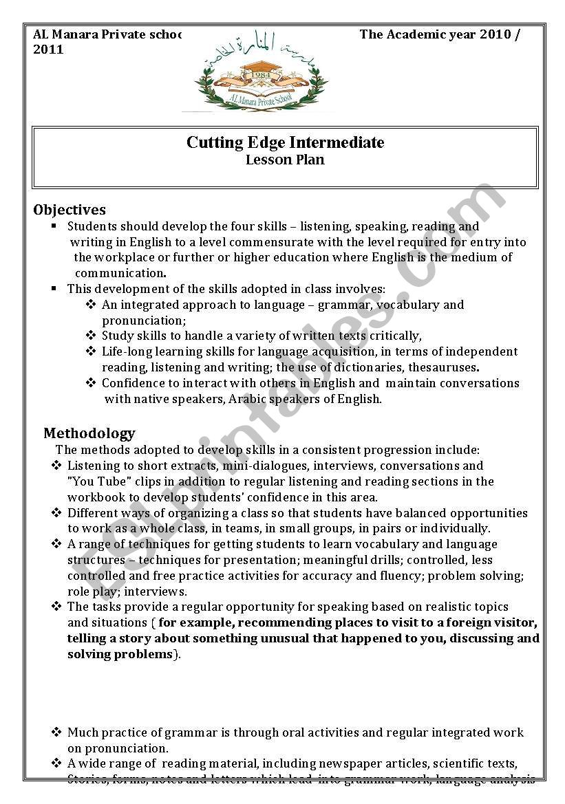 Lesson Plan worksheet