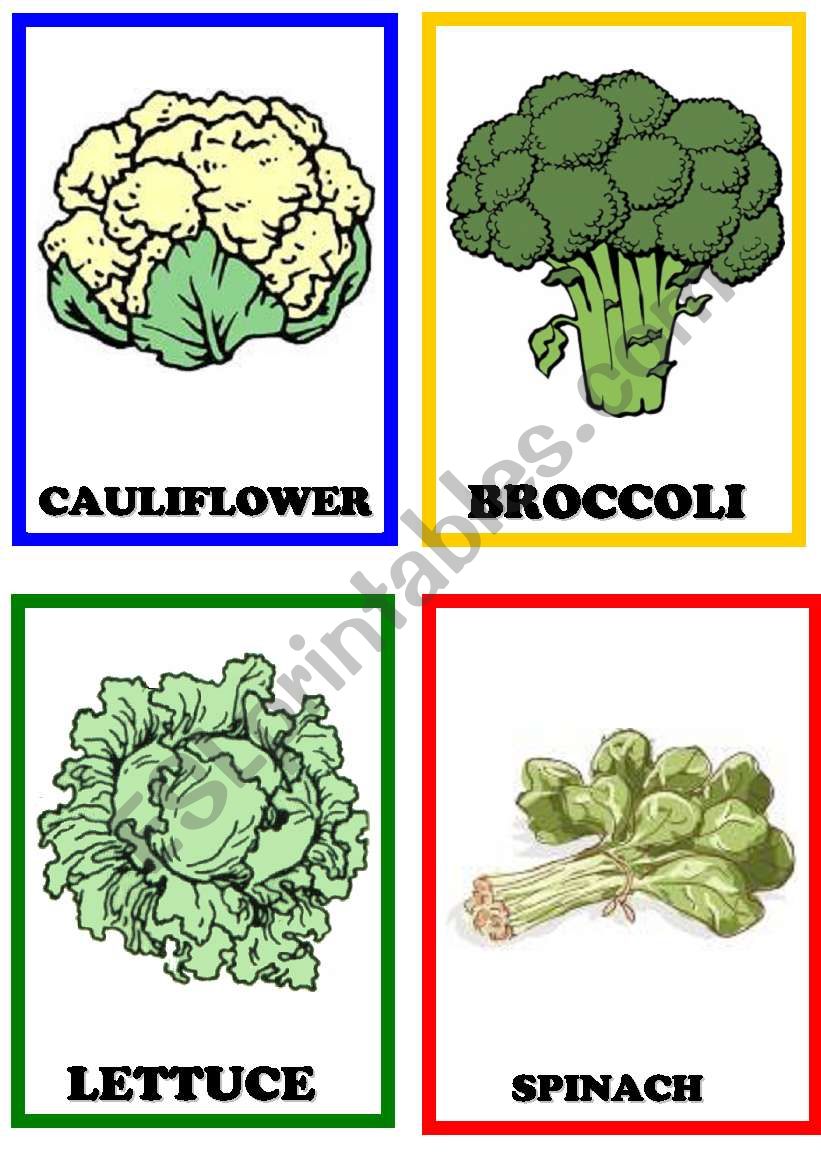 Vegetables Flashcards 2/2 worksheet