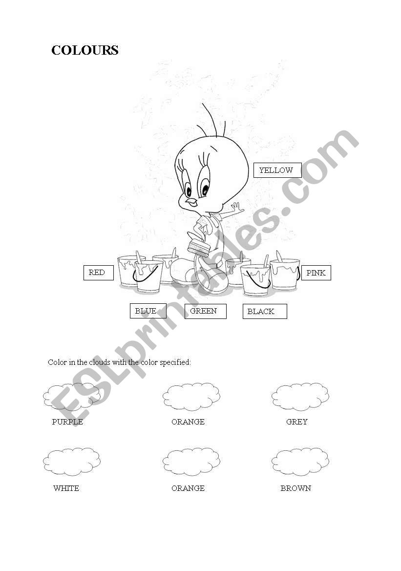 Colours worksheet