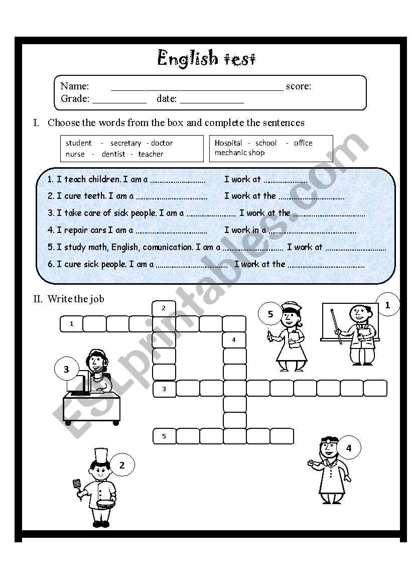 test worksheet