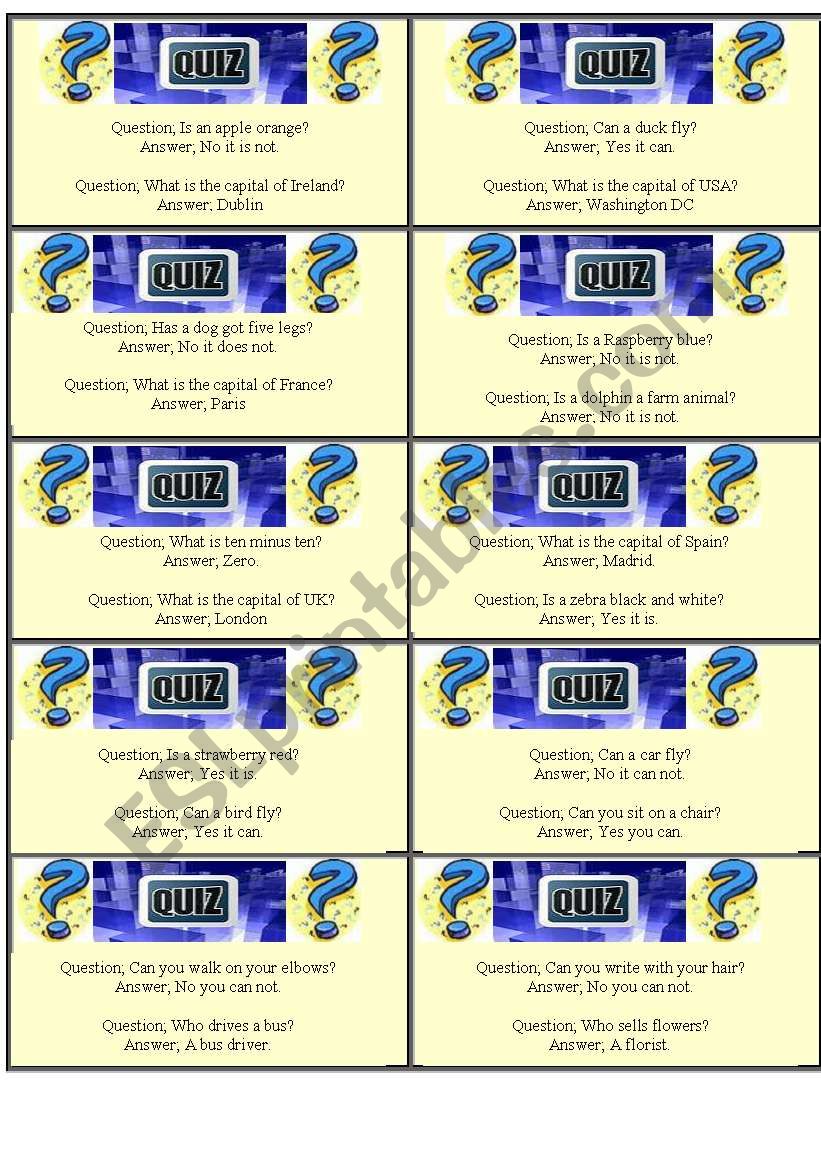 Easy Quiz worksheet