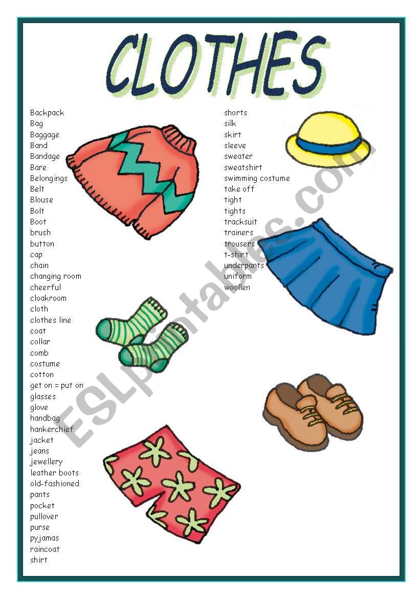 CLOTHES worksheet