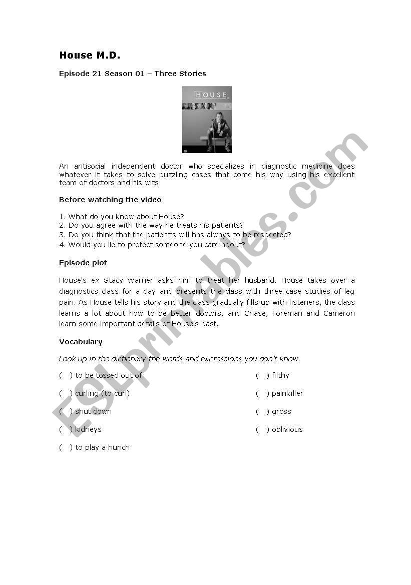 Video Activity - House worksheet