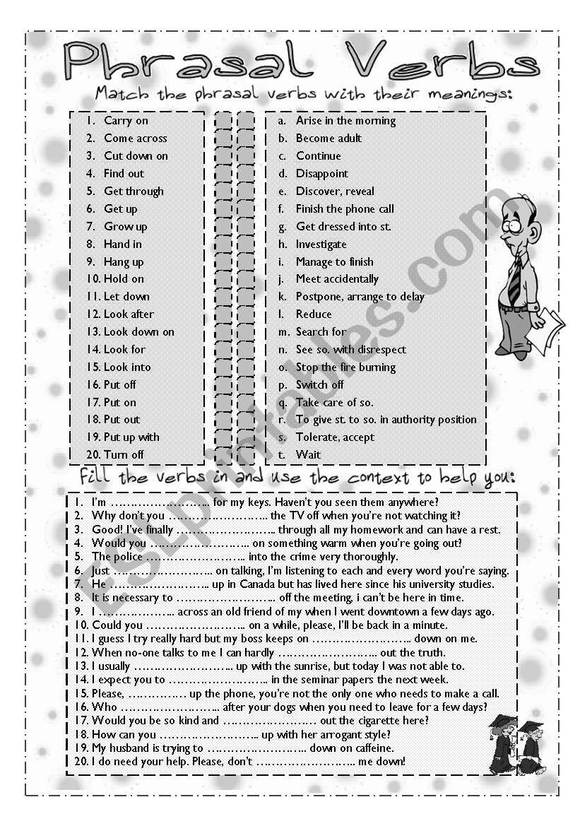 Phrasal Verbs worksheet